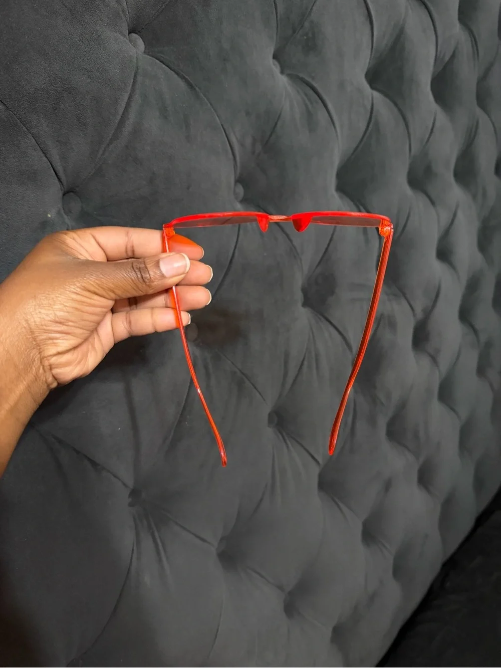 Transparent Orange Round Sunglasses